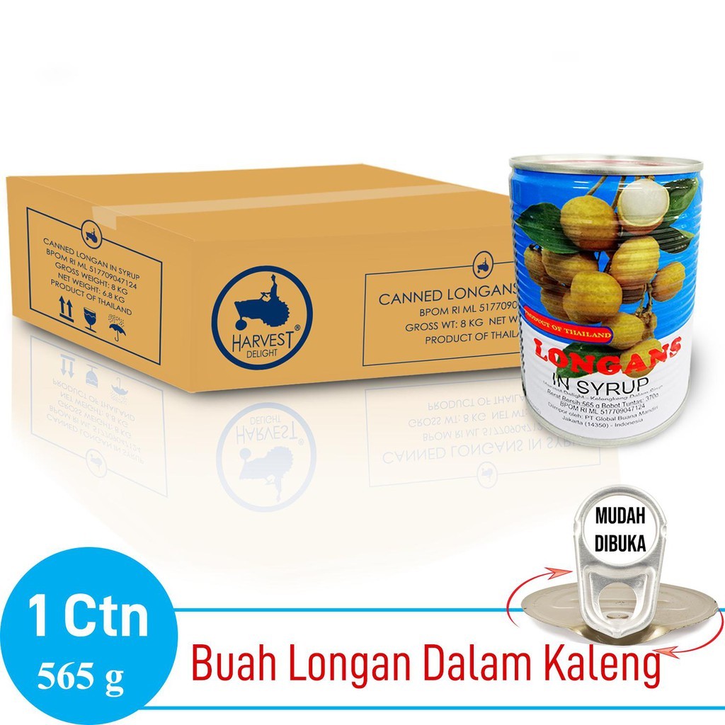

Harvest delight longan in syrup 565gr 1 CARTON 12pcs / Longan Kaleng