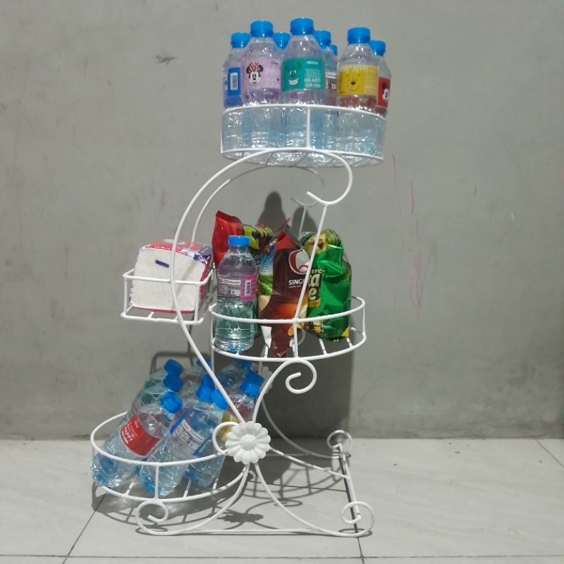 RAK MINUMAN LEBARAN AIR MINUM KEMASAN BOTOL TEMPAT TISSU SERBAGUNA