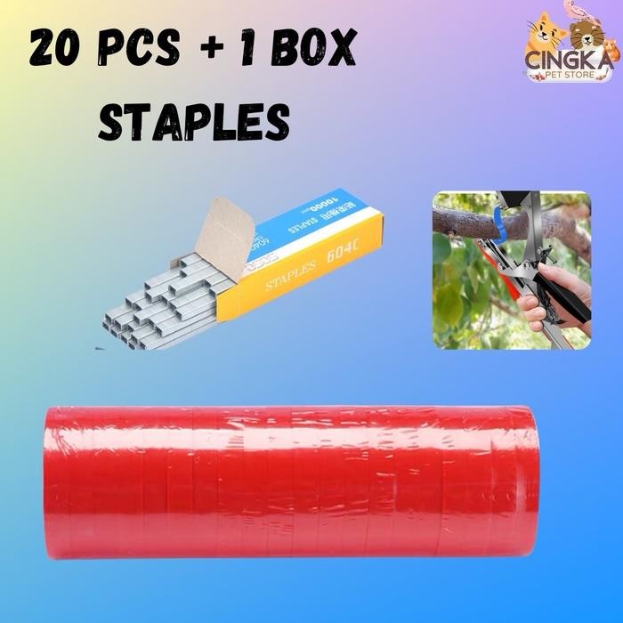 

Pita tapetool 1 Slop Plus 1 box stapless tapetool - Merah, Staples Biru