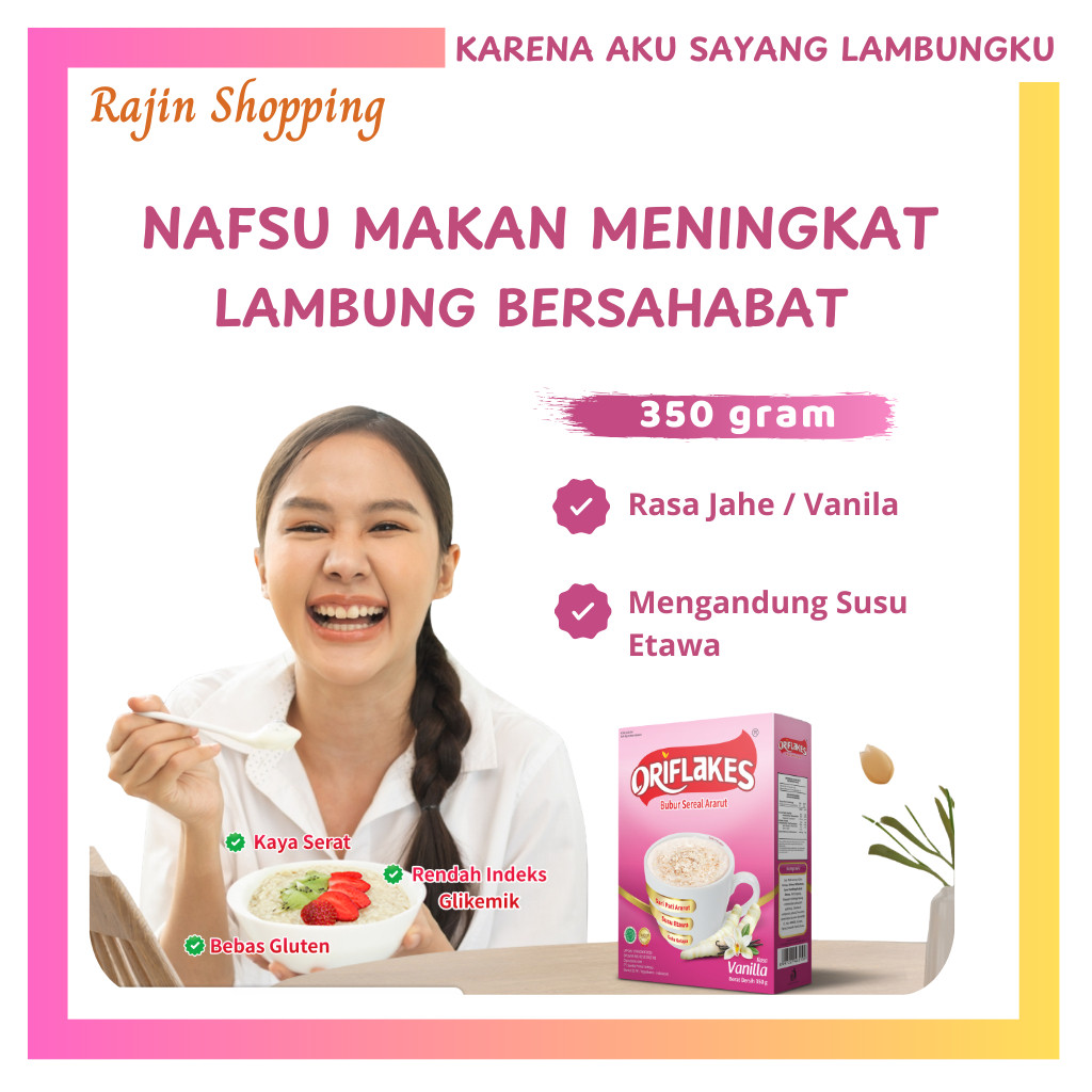 

Oriflakes Sereal Umbi Garut Ararut Asam Lambung Susu Gastro Maag Gerd 350 gram