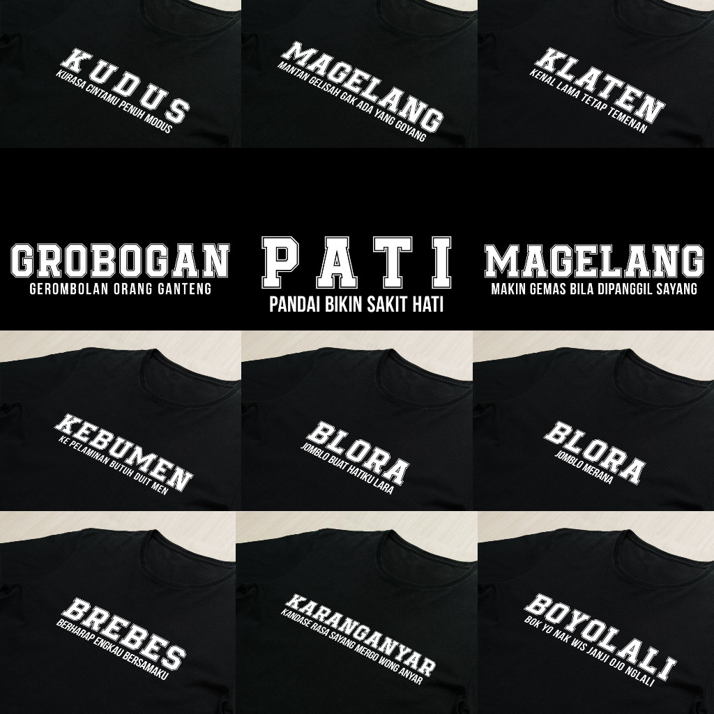 HOT SALE Kaos Baju Kata Kata Kota Jawa Tengah Vol1 Tshirt Premium