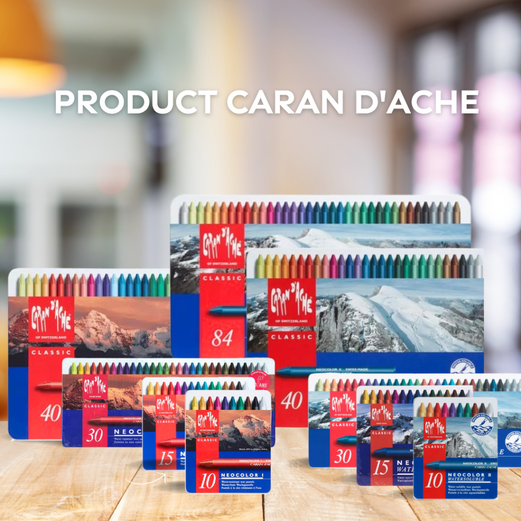 

Crayon Caran D'Ache Neocolor I/II 40 Warna Tahan Air