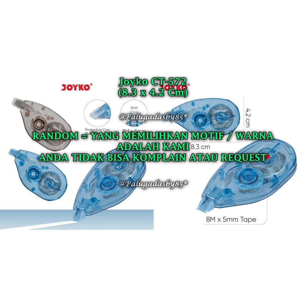 

(1 Biji) GROSIR Correction Tape JOYKO CT-572 (8M*5mm) / Pita Koreksi Joyko CT-572 (1 Biji)