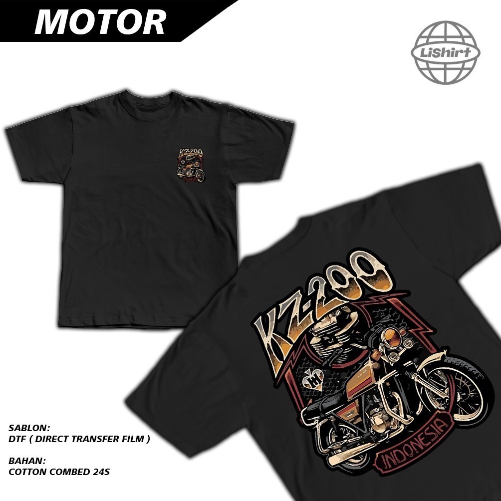 KAOS MOTOR - BINTER MERZY KZ-200 - KAOS DISTRO - KAOS COTTON COMBED 24s NYAMAN DAN ADEM SABLON PREMI