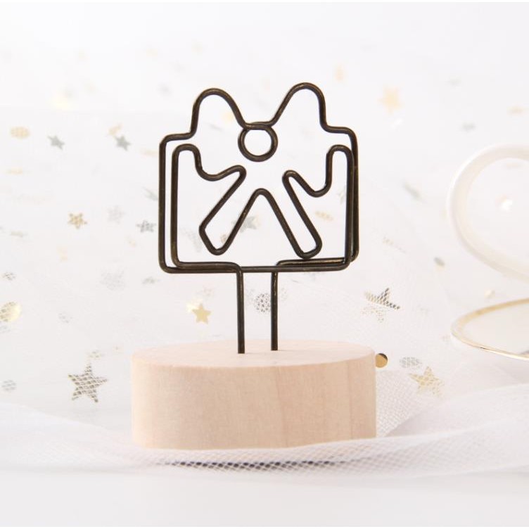 

10Pcs Retro Wooden Note Place Card Holder Simple Cute Wood Photo Memo Clip Stand Clips for Business Desktop Card Holder