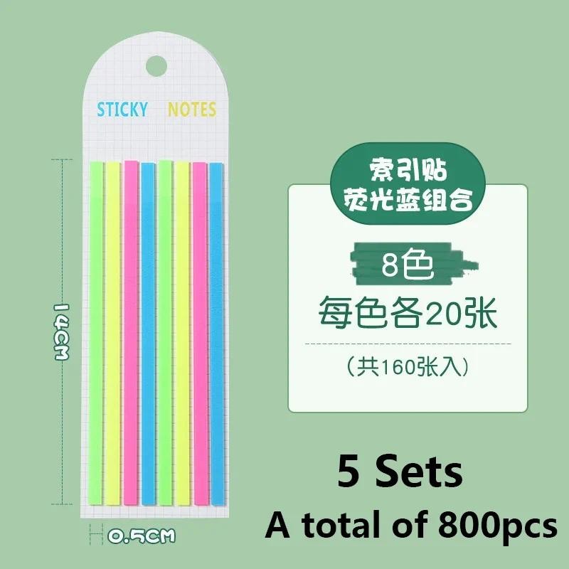 

5sets KindFuny 160Pcs Stickers Transparent Bookmarkers Tabs Flags Stationery Posted It Tabs Memo Pad School Office Supplies