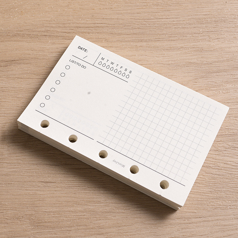 

M5/A8 Loose Leaf Notebook Refill Spiral Binder Inner Page Weekly Monthly To Do Line Dot Grid Inside Paper Stationery