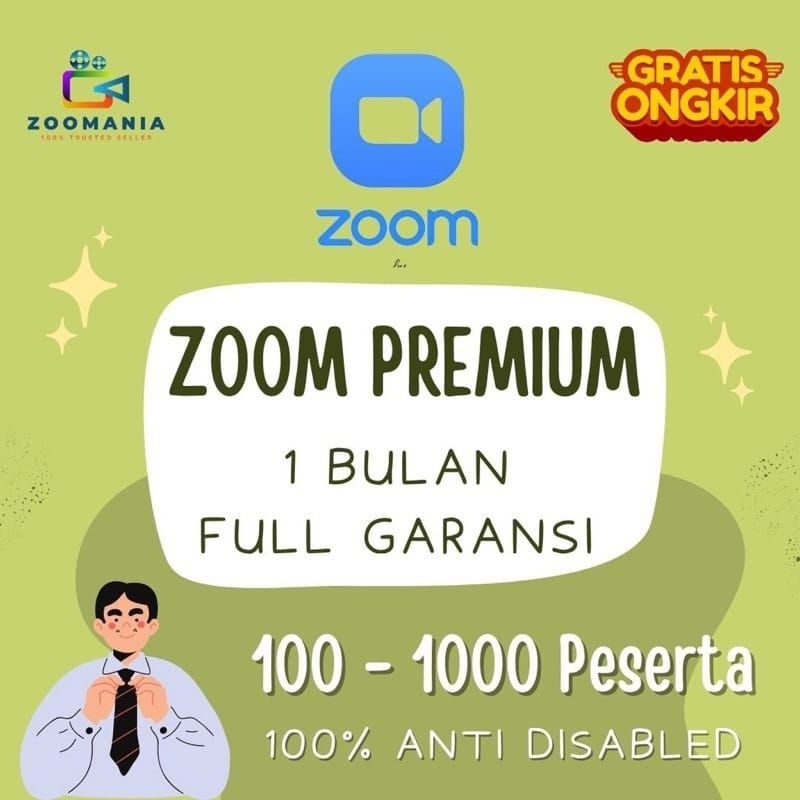 Zoom 100 peserta Bulanan Anti Disable Full garansi