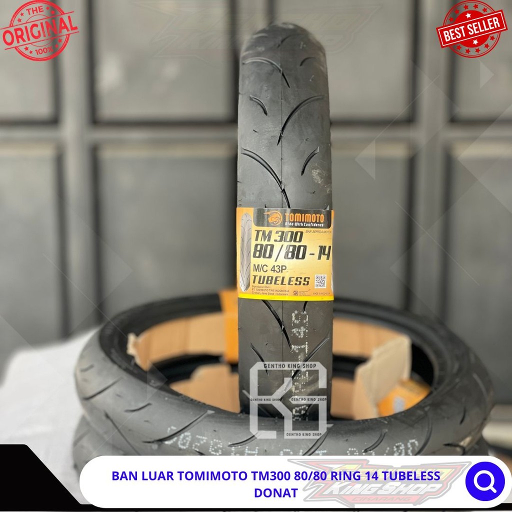 BAN LUAR TOMIMOTO TM300 80/80 RING 14 TUBELESS DONAT