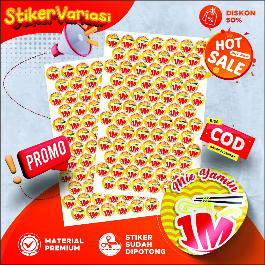 

Custom Stiker Label Makanan Minuman Olshop Logo | Sticker A3