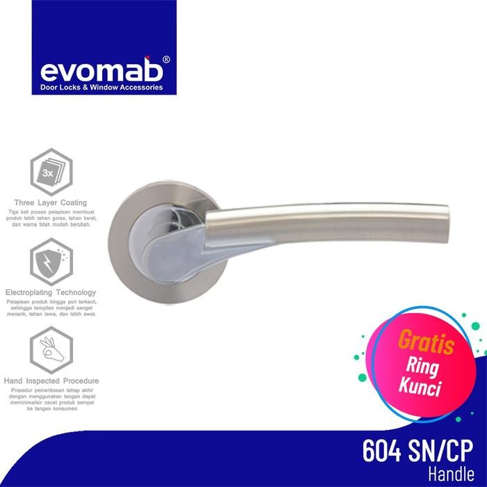 evomab Lever Handle Pintu 604 - Rose Gold - Handle Silver