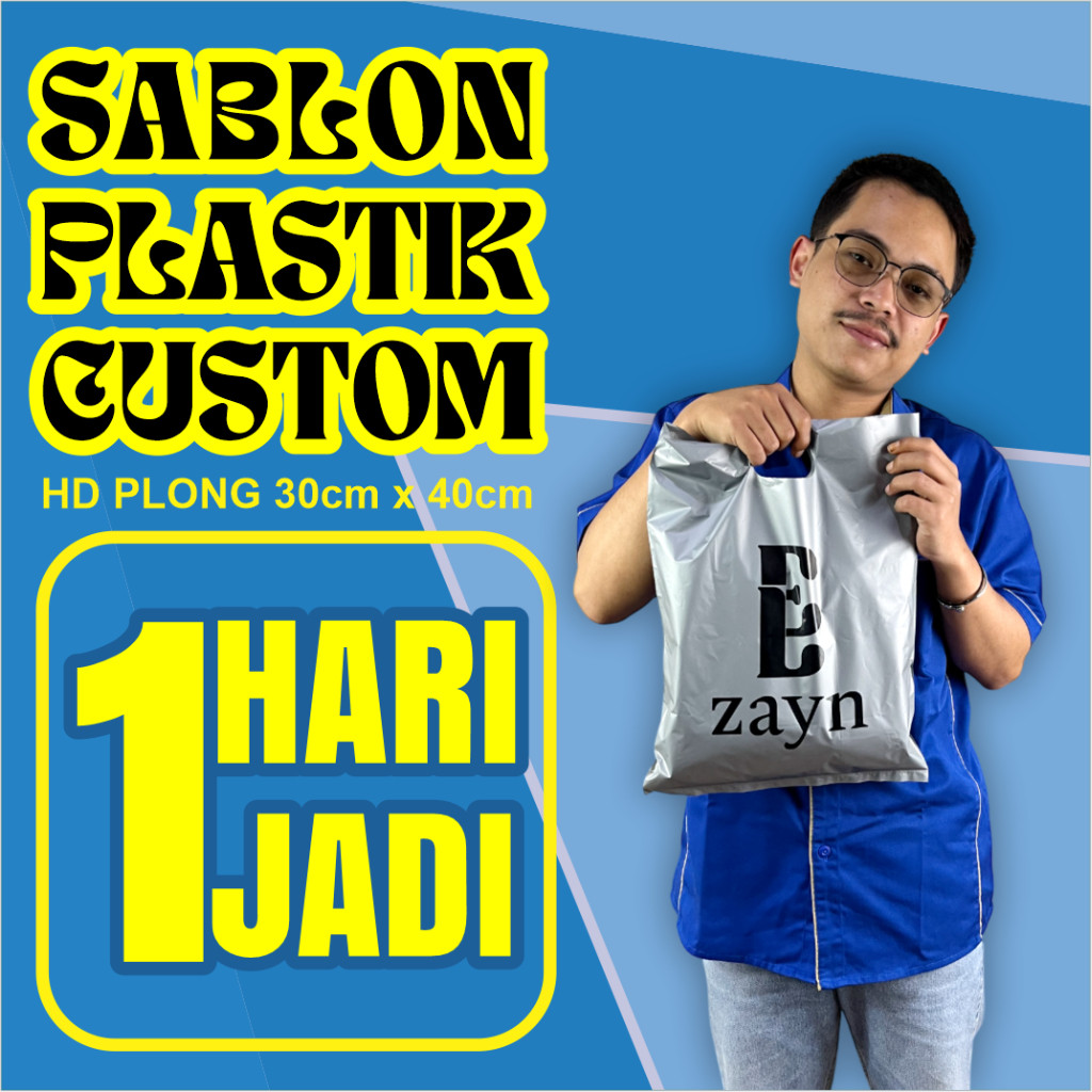 Plastik Plong 30x40 Sablon 100Pcs, Sablon Plastik Kemasan Olshop Sablon Kemasan