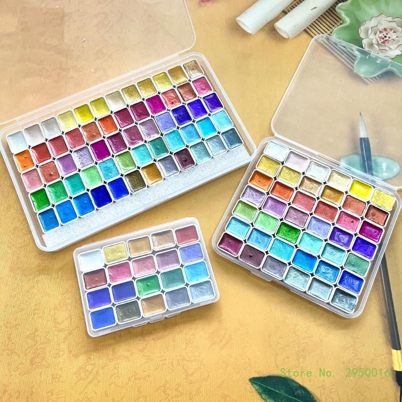 

20/42/60 Colors Pearlescent Watercolor Pigment Pearlescent Pigment Art Metallic Glitter Acuarela School Stationery Glitter