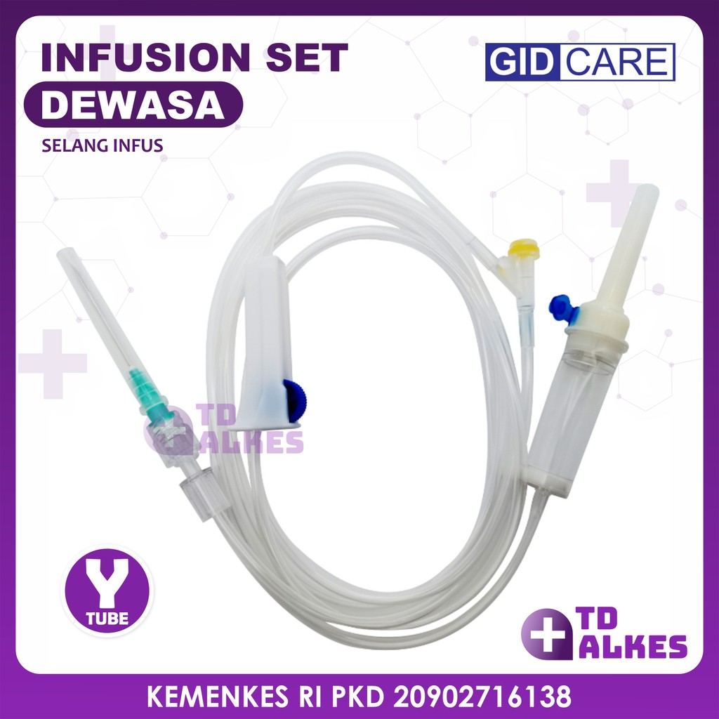 Selang Infus Set Dewasa With Y Connector GID Care Infusion Set Adult