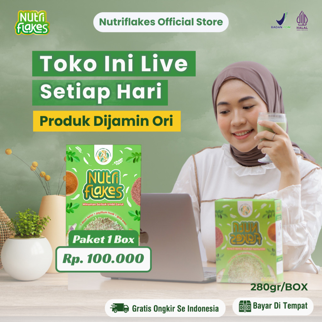 

Nutriflakes Sereal Umbi Garut - Ampuh Mengatasi Asam Lambung, Maag Dan Gerd 1 Box