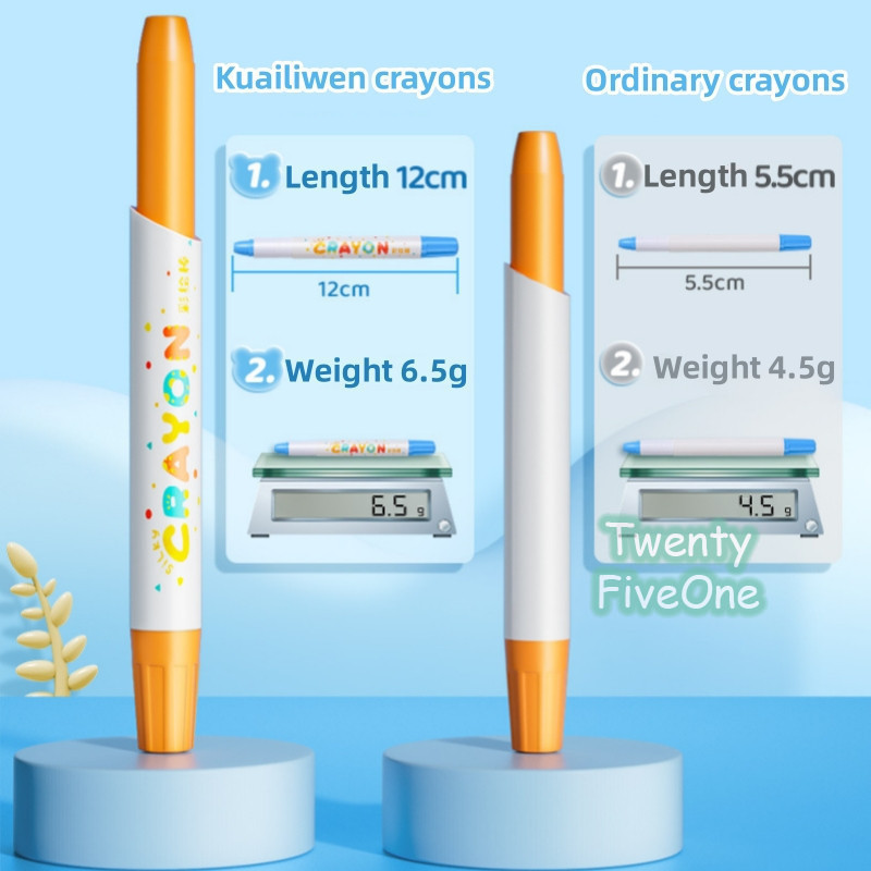 

HJK ReadyWashable Silky Crayon 36/48 Warna Colorful Bucket Krayon Mewarnai Alat Warna Set Anak Wipe