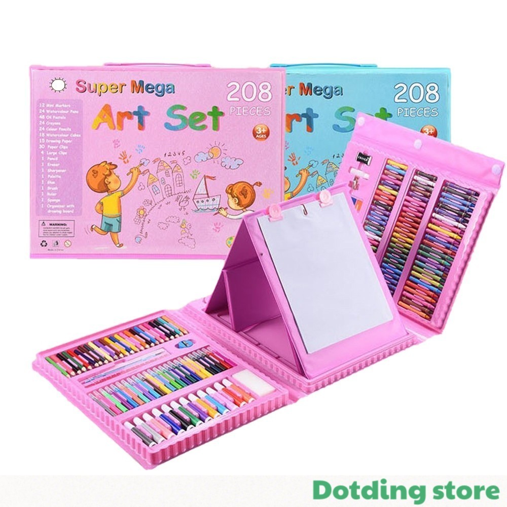 

【Dotding】208 pcs set Crayon Pensil Warna Pensil kuas cat krayon pastel minyak pena cat air pensil warna-warni alat tulis anak perlengkapan kantor sekolah H399