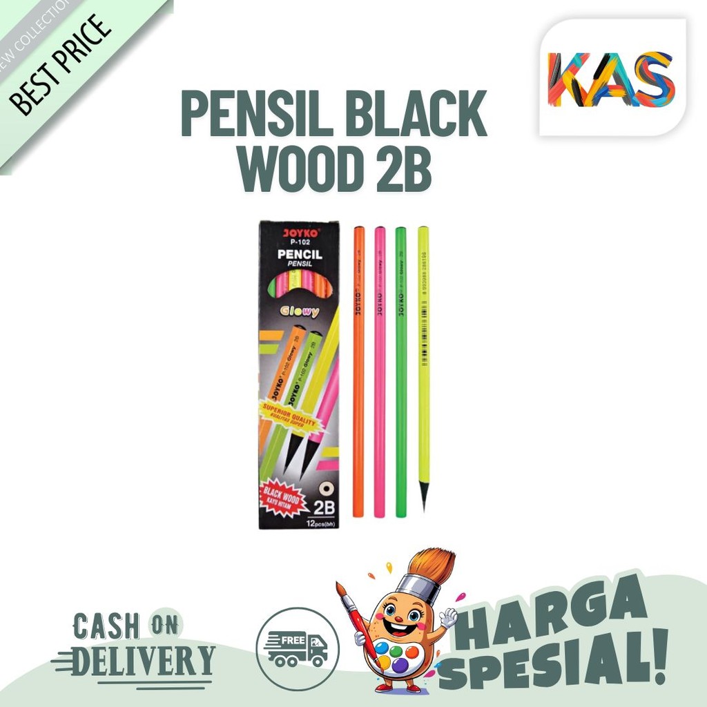

JOYKO P-102 Pencil/Pensil Black Wood 2B