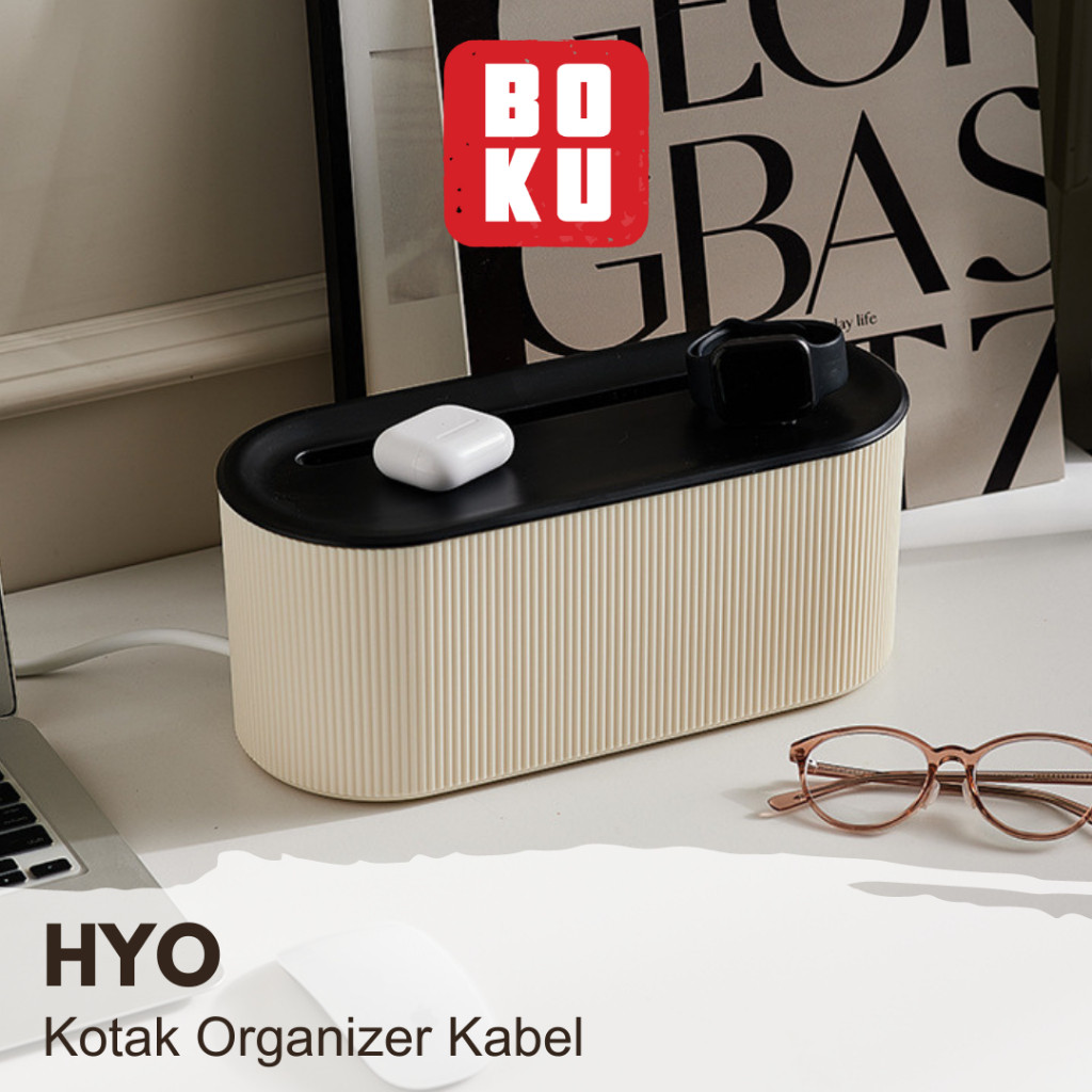 

|BOKU| HYO Kotak Organizer Kabel Charger Plastik Storage Box Stop Kontak Aesthetic Perapi Colokan Listrik Estetik Office Desk USB Cable Modern Meja Kamar Kantor Device Minimalis