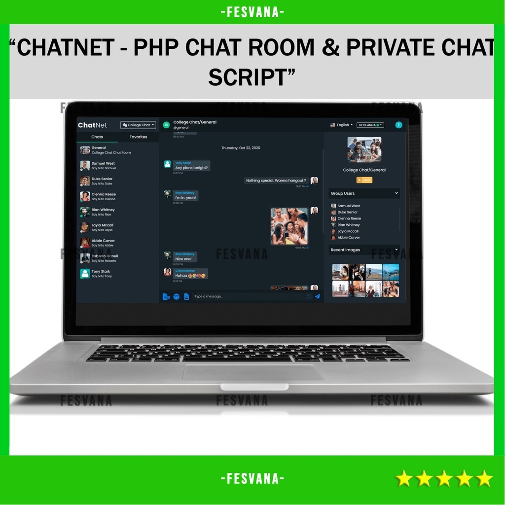 SOURCE CODE APLIKASI WEB CHATNET - PHP CHAT ROOM & PRIVATE CHAT SCRIPT D187 FESVANA