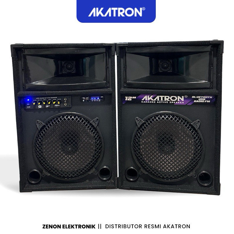 AKATRON 12 INCH SUPER BASS - SPEAKER AKTIF BLUETOOTH KARAOKE MICROPHONE SUBWOOFER SOUND BESAR MURAH 