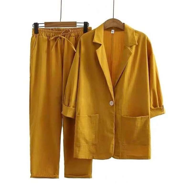 Cavarez One Set Blazer + Long Pants Stelan Blazer dan Celana Setelan Kerja Stelan Baju Wanita