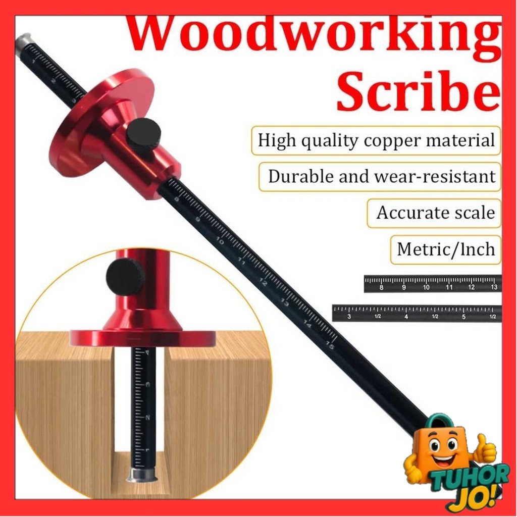 

Perusut Kayu Marking Gauge Scriber European Ruler Woodworking Wheel - A-71