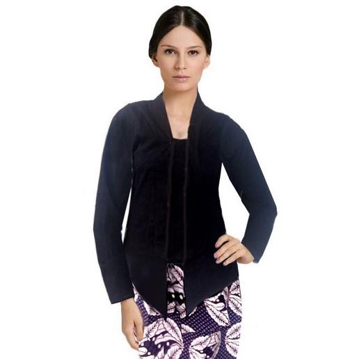

kebaya model kutubaru bahan katun embos warna hitam dan merah - hitam, M