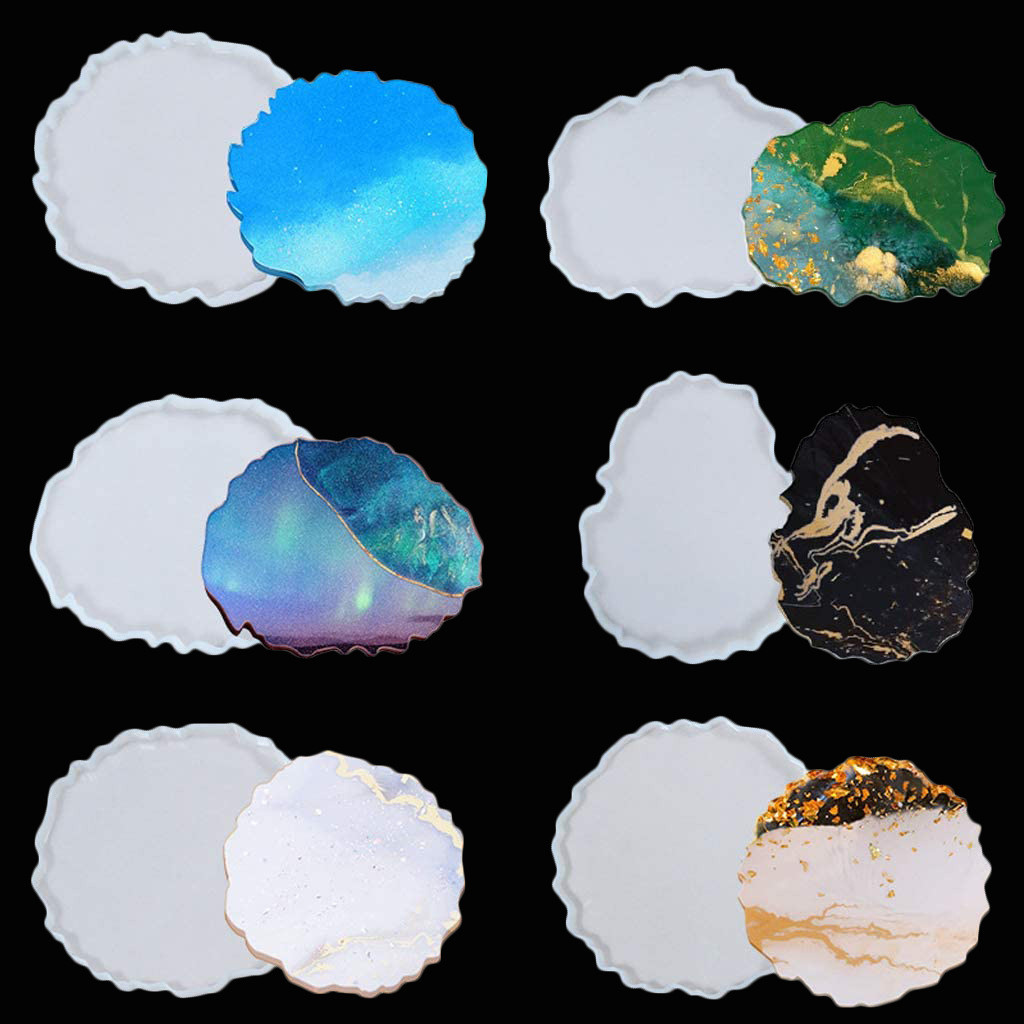 

Irregular Tea Coaster Silicone Molds Wine Coaster UV Epoxy Resin Mold For DIY Family Party Table Decoration Jewelry Making Tools