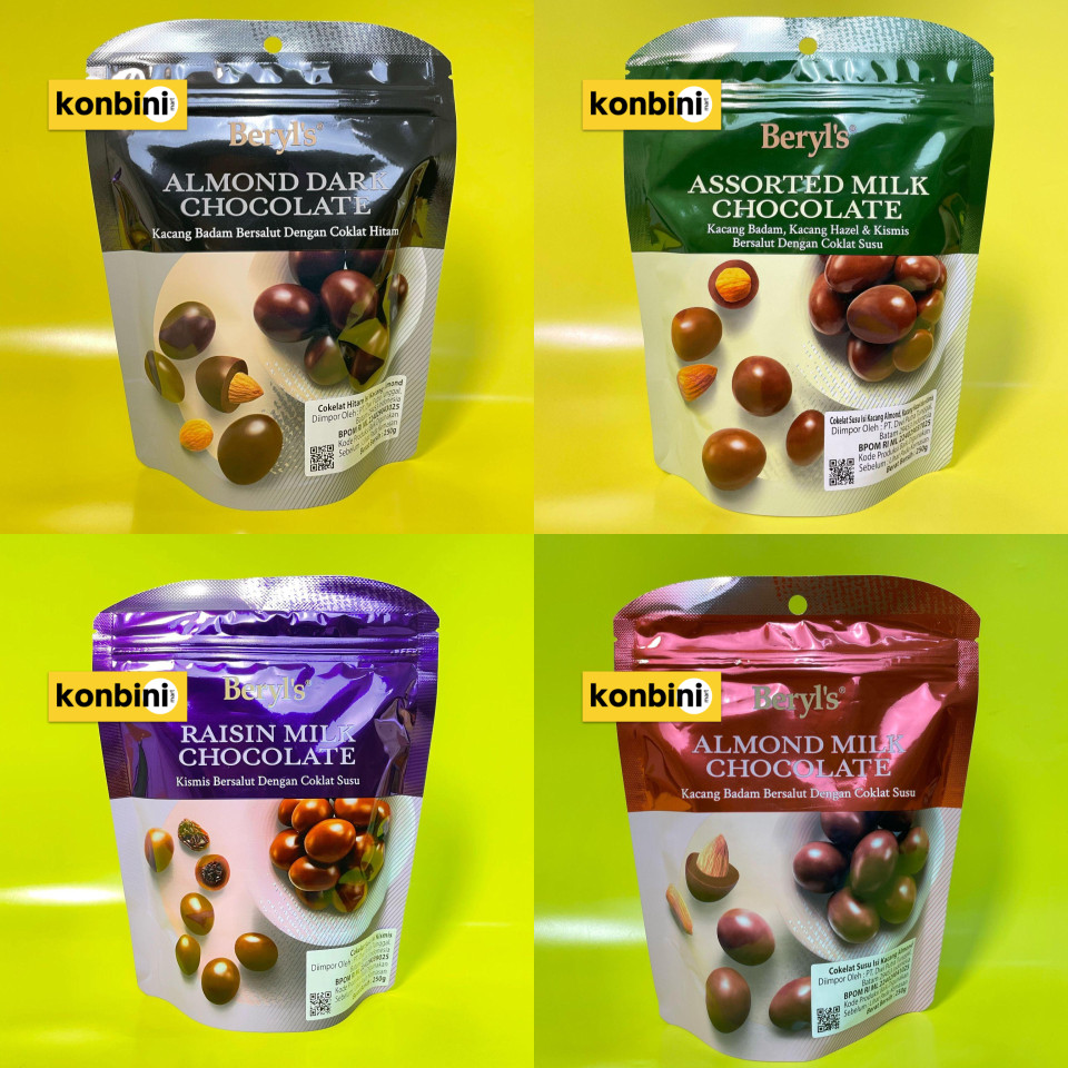 

KONBINI MALAYSIA - Beryl's Pouch Chocolate Almond 250g Bulat - Dark Chocolate, Raisin, Assorted, Beryls Beryl