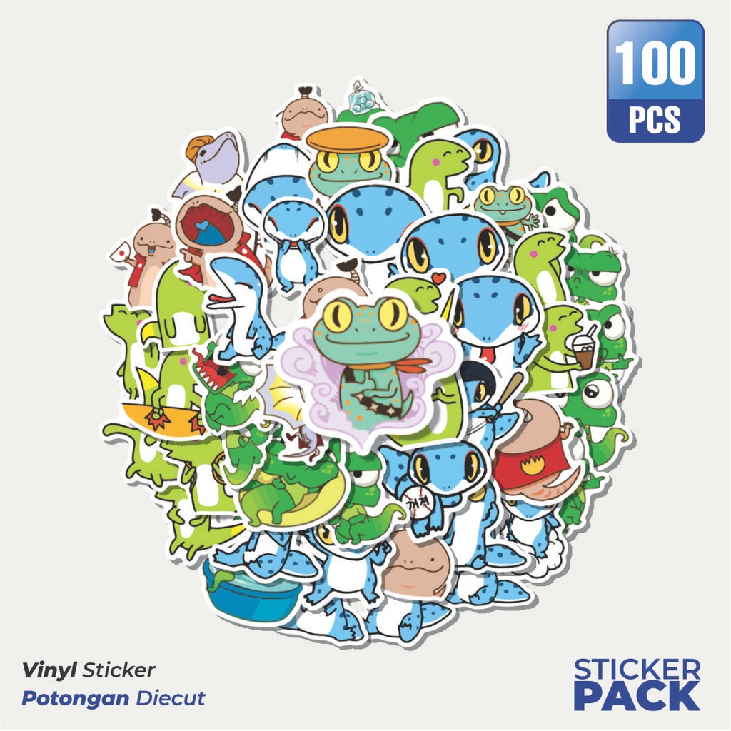 

Stiker Vinyl Stiker Hewan Kadal Waterproof Aesthetic- Untuk Laptop, Motor, dan Helm - Paper Stationery Pack