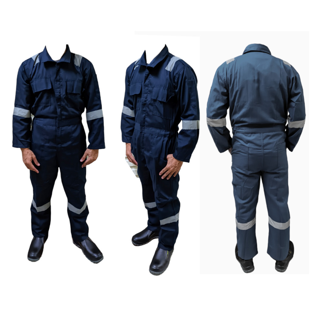 Wearpack terusan safety / coverall safety K3 / baju terusan safety warna Biru dongker / navy