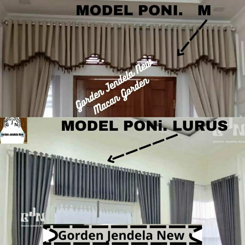 1 Sett Gorden Model Poni M / Poni Glombang Gorden 1 sett Bagus Untuk Ruang Tamu tengah Gorden Dengan