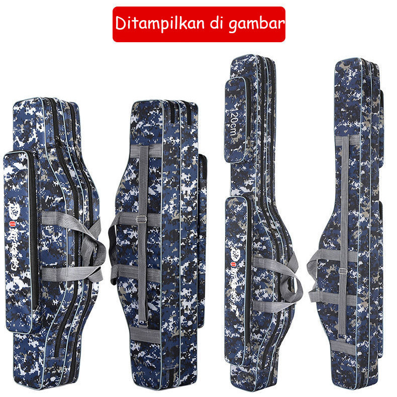 Ukuran 90/100/120cm Tas Joran Kapasitas Besar Tahan Pakaian Pancing Jumbo Tas Penguatan Tali Bahu Pa