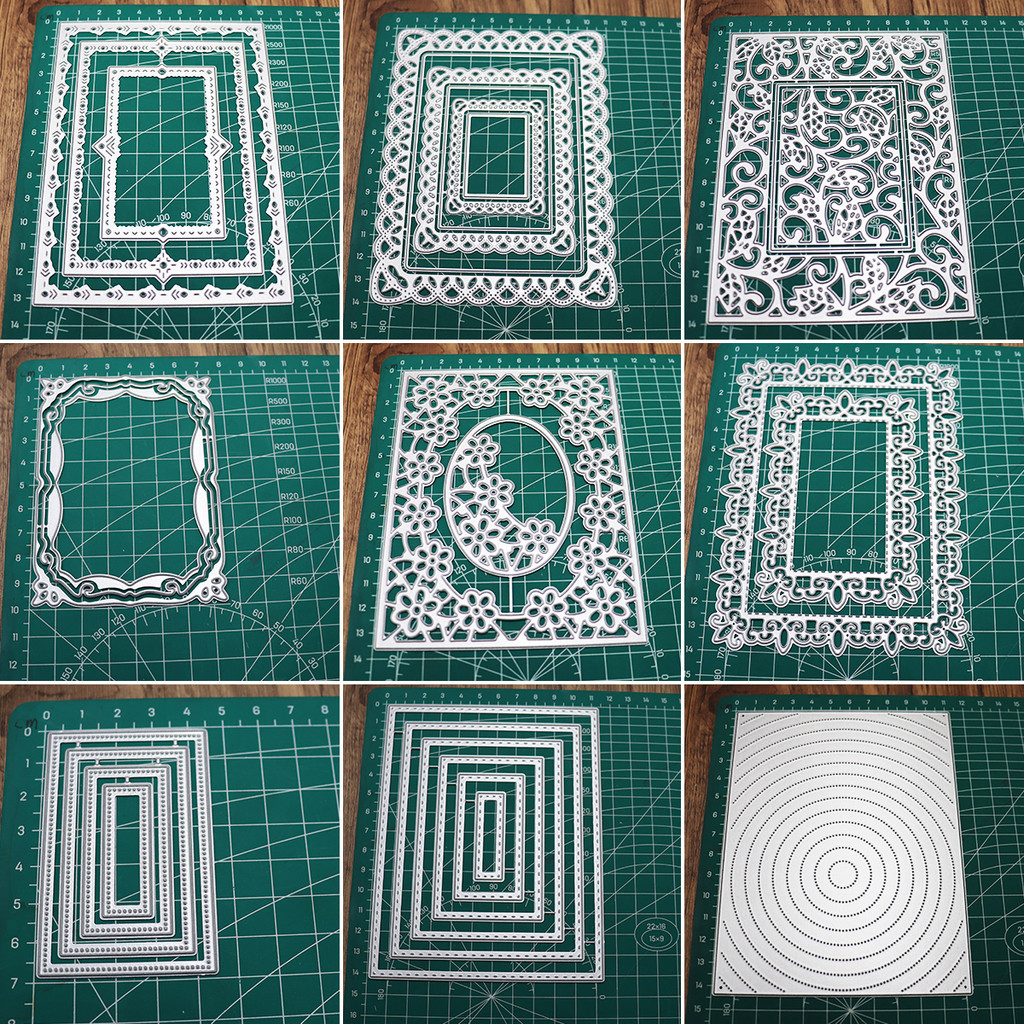 

Square Frame Background Scrapbooking DIY Greeting Card Making Carbon Steel Mold Crafts Metal Cutting Dies 2025 New Arrivals