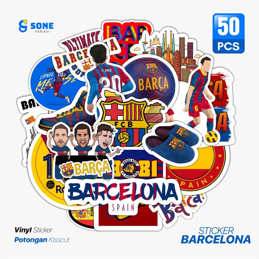 

Stiker Pack Barcelona Paper Vinyl Waterproof Stiker Aesthetic Bola Dekor Helm Scrapbook Jurnal Wallpaper