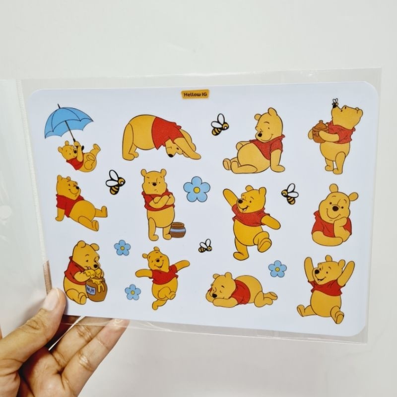 STICKER PACK WINNIE THE POOH | STIKER POOH DISNEY WATERPROOF BOTOL LAPTOP KOPER HELM