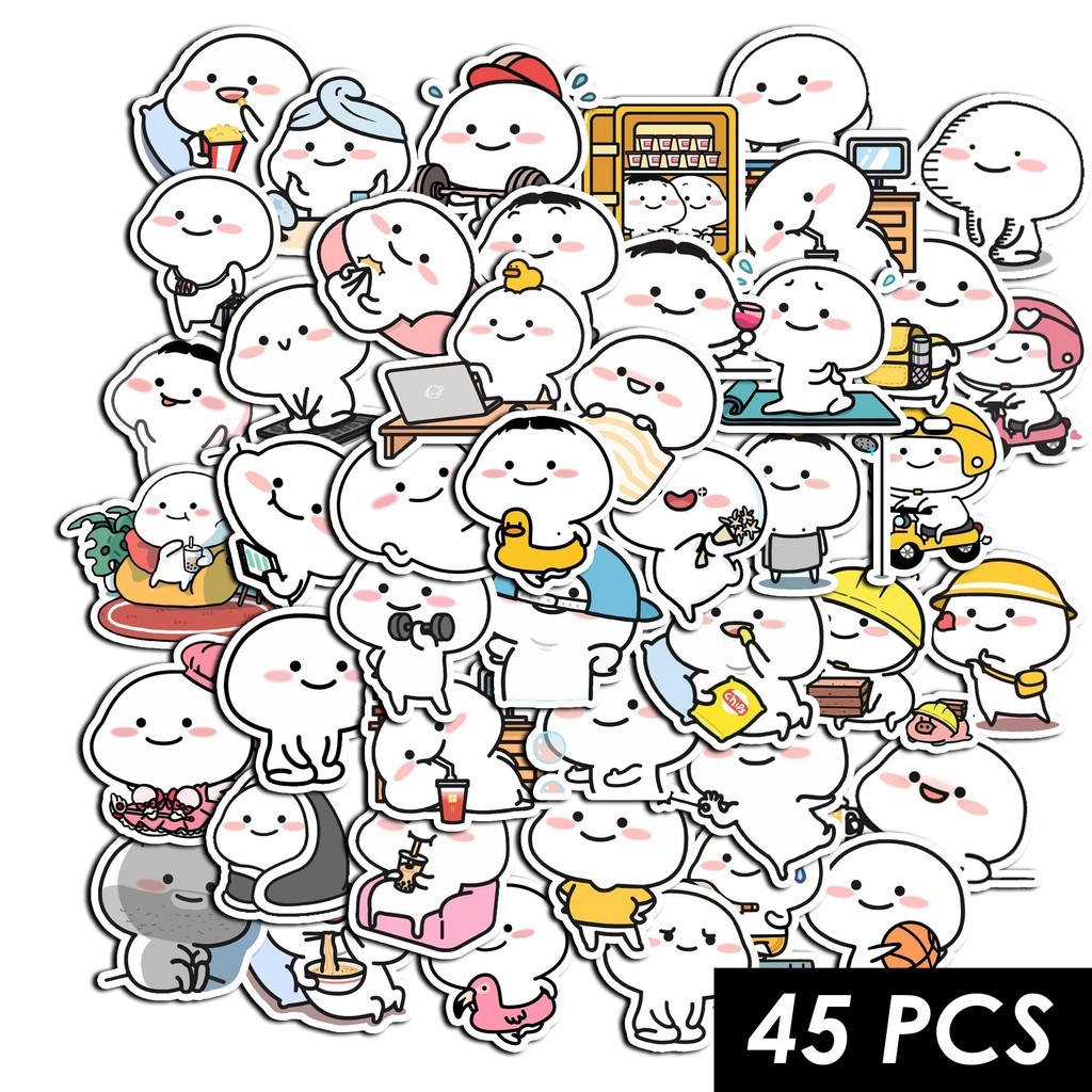 

Sticker Pentol 45 Pcs Untuk Laptop Hp Tumbler Sepeda Motor Helm Botol Minum Sticker Quby