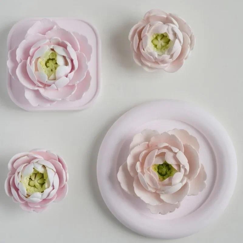 

Peony Peony Flower Silicone Mold DIY Homemade Aromatherapy Gypsum Car Diffuser Stone Candle Handmade Soap Mold