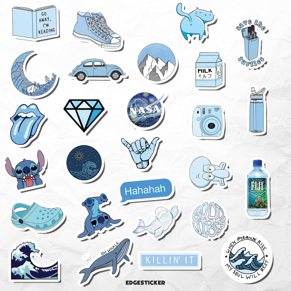 

BLUE THEME Aesthetic Sticker HP Sticker Laptop Helm