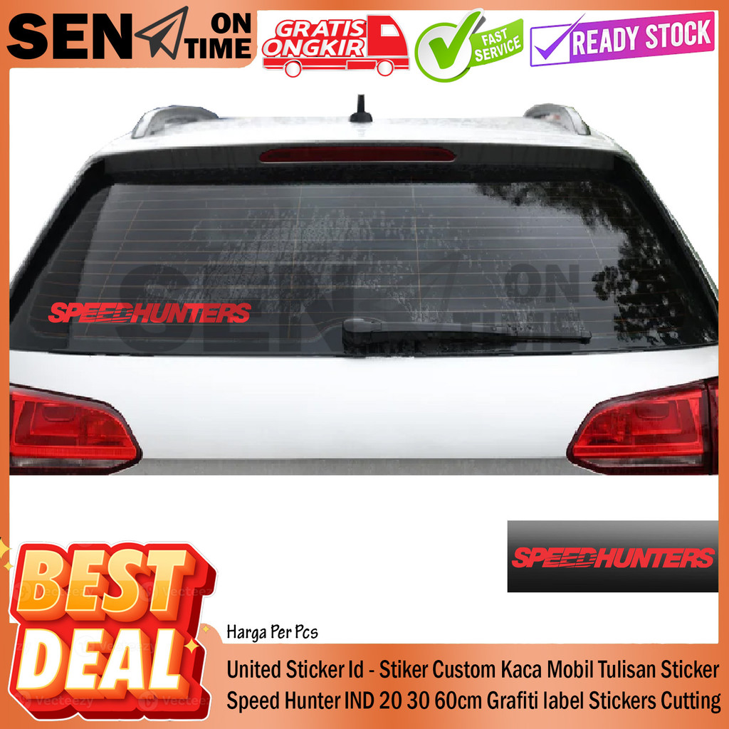 United Sticker Id - Stiker Custom Kaca Mobil Tulisan Sticker Speed Hunter IND 20 30 60cm Cm Grafiti 