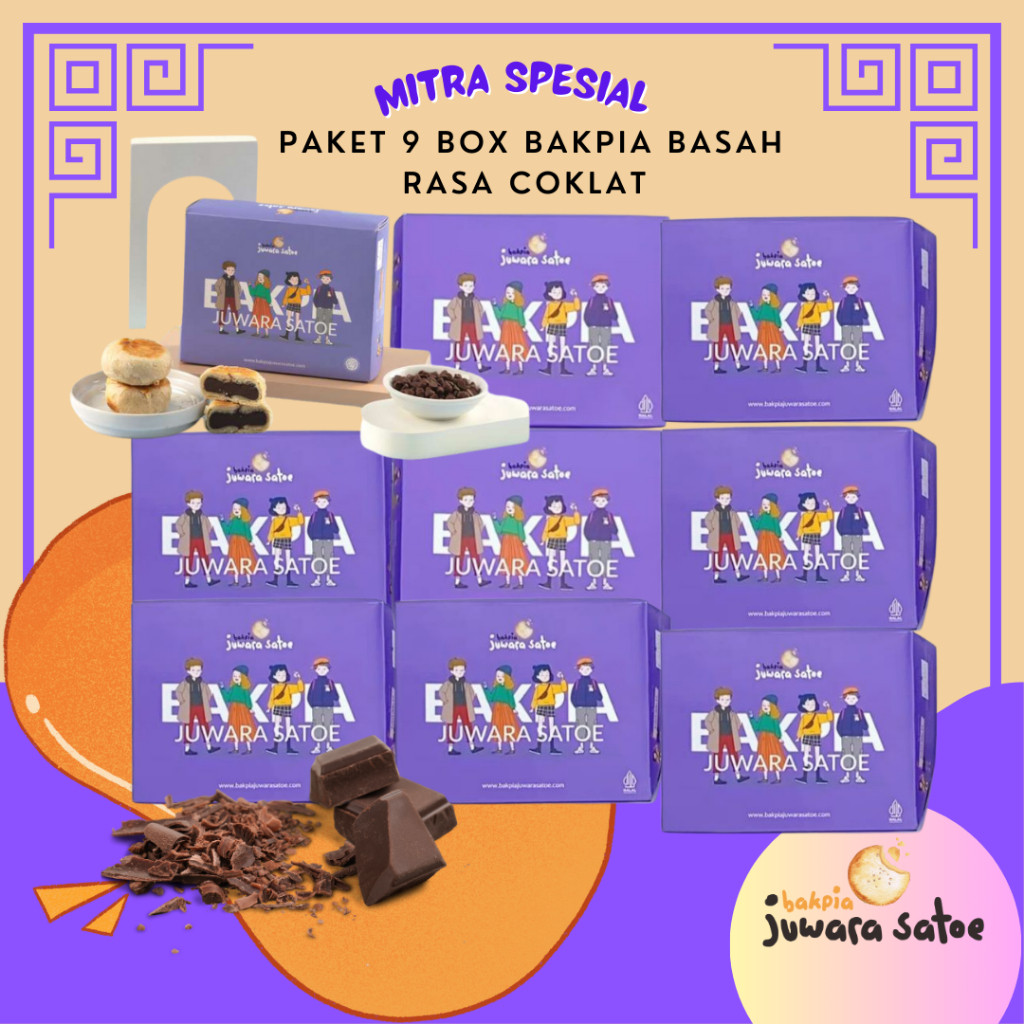 

PAKET [9 BOX] Bakpia Basah Juwara Satoe isi 15 - Oleh Oleh Khas Jogja/Bakpia Enak Jogja