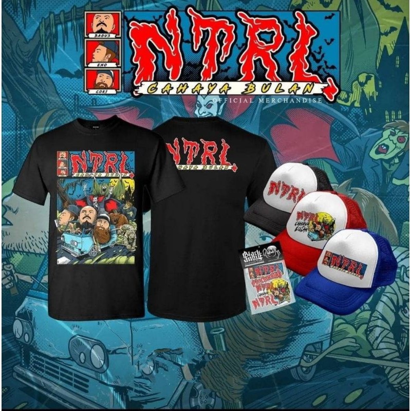 Kaos Band Netral Cahaya Bulan Tshirt musik Distro NTRL Original Cotton Combed 24s  Jetblack Premium 