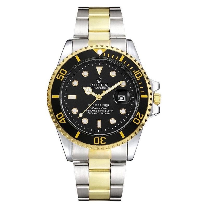 Jam Tangan Pria/Jam tangan Cowik Rolex Submariner Premium Analog Case Putar Tanggal Aktif Tali Ranta