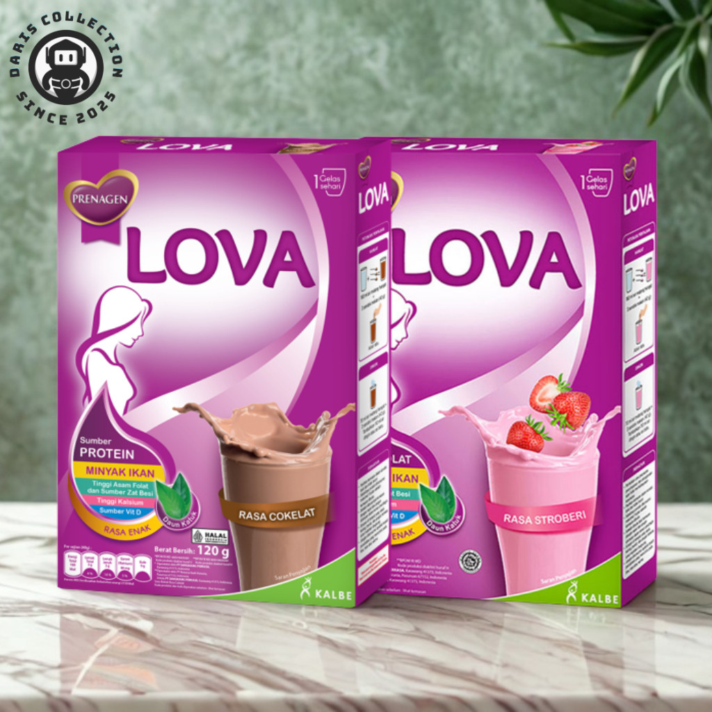Susu Prenagen lova Ibu Hamil 120gr Rasa Coklat Dan Strawberry Promil Menyusui Lovamil Daris Collecti