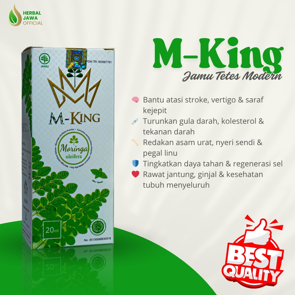 M-KING Tetes Herbal – Obat Stroke, Diabetes, Gagal Ginjal, Kolesterol, Maag, Wasir | BPOM & Halal