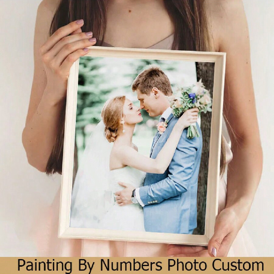 

HUACAN Custom Photo Paint By Numbers On Canvas Couple Art Kit Picture For Living Room Home Decoration