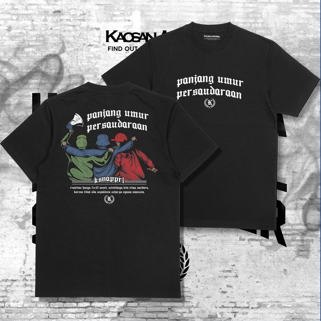 (COD) Kaos Supporter Casual "Panjang Umur Persaudaraan" - Kaos Perdamaian Supporter/Kaos Arema/Kaos 