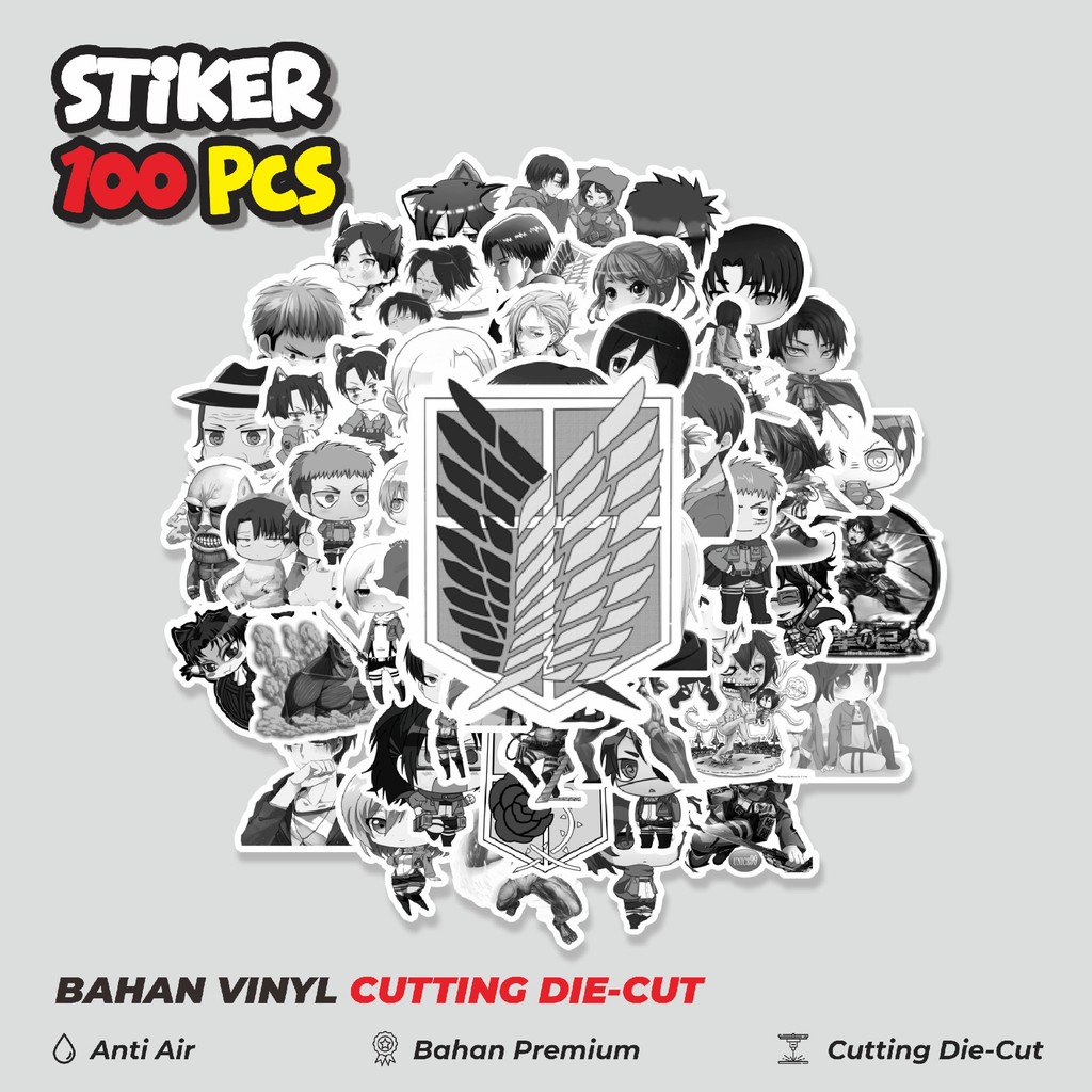 

Terbaru! 50 pcs Stiker Anime Attack on Titan (Shingeki no Kyojin) Dekorasi Lucu Kreatif untuk Notebook, Skateboard, HP