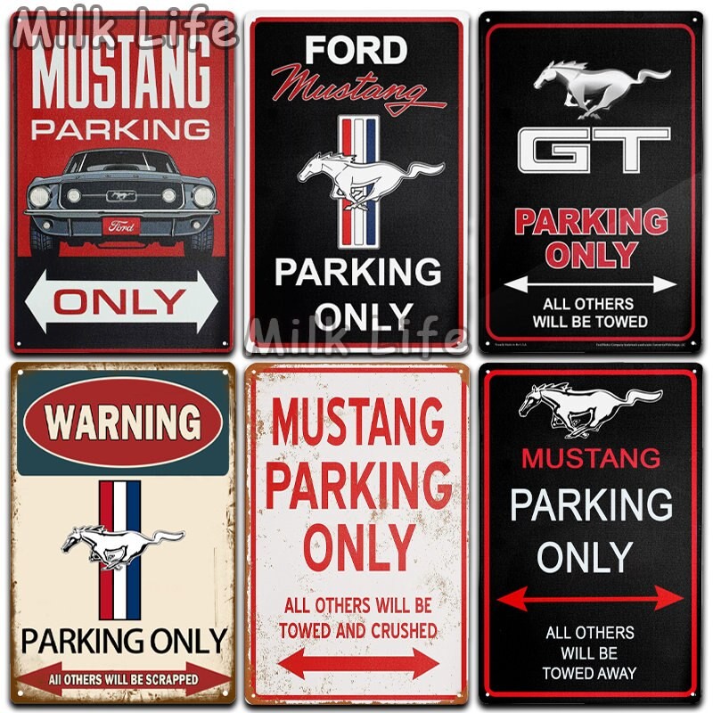 

Mustang GT Parking Only Tin Sign Vintage Wall Art Decor for Home Bedroom Restaurant Garage Pub Club x Inches